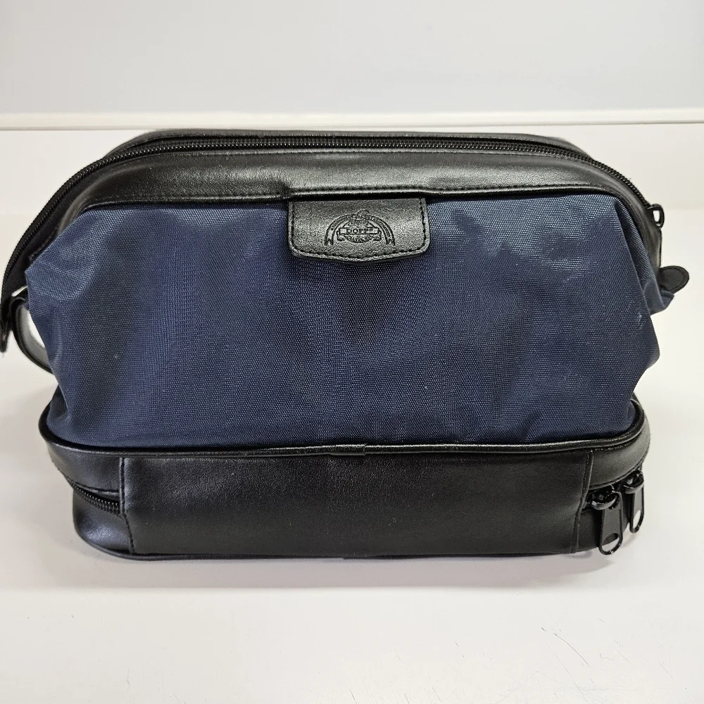 Dopp Men's Business Class Zip-Bottom Travel Kit Toiletry Bag Navy Blue
